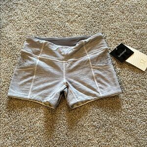 🆕 White and Gray Lululemon Athletica Athletic Shorts